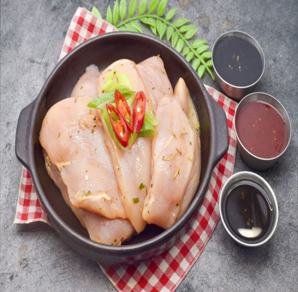 [세트]숯불향바베큐 타라곤허브 로스팅 닭안심살(비가열)40g