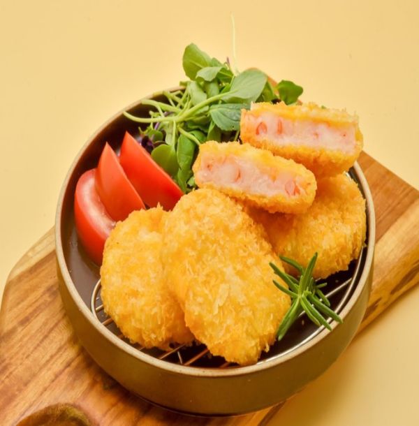 빵가루 통새우패티(60g)-약8cm.7cm.두께2cm (새우62%)